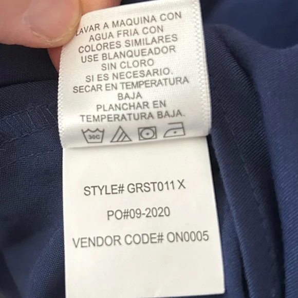 Grey's Anatomy Women’s Spandex Stretch Navy Blue Scrub Top Size 2XL - Picture 7 of 9